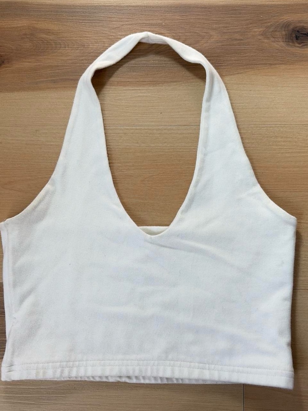 Brandy Melville White Halter Crop Tank